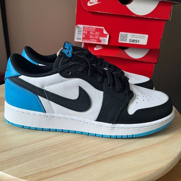 Jordan Other - Jordan 1 Retro Low OG UNC Dark Powder Blue Men's Size‎ 6.5Y Brand New DS